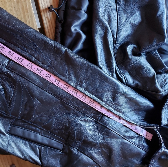 Leather Patchwork Coat - Picture 6 of 8